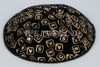 Genuine Suede Yarmulke - Metallic Embossed - Gold Metalic Scrabble Tiles