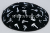 Genuine Suede Yarmulke - Metallic Embossed - Silver Metalic Palm Trees