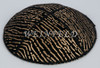 Genuine Suede Yarmulke - Metallic Embossed - Gold Dotted Lines