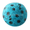 Genuine Suede Yarmulke - Metallic Embossed - Black Paw Prints On Turquise Blue