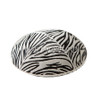 Genuine Suede Yarmulke - Metallic Embossed - Black Zebra Stripes On White
