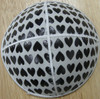 Genuine Suede Yarmulkas - White Metallic Embossed - Black Metalic Hearts on White