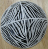 Genuine Suede Yarmulkas - White Metallic Embossed - Black Metalic Zebra on White