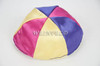 Satin Yarmulkes 6 Panels - Lined - 3 Color Alternate Panels - Yellow, Purple & Fuchsia Pink. Best Quality Bridal Satin