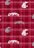 NCAA - Cotton Yarmulkes - PLAID - WASHINGTON STATE COUGARS