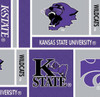 NCAA - Cotton Yarmulkes - HERRINGBONE - Kansas State University - BLOCKS