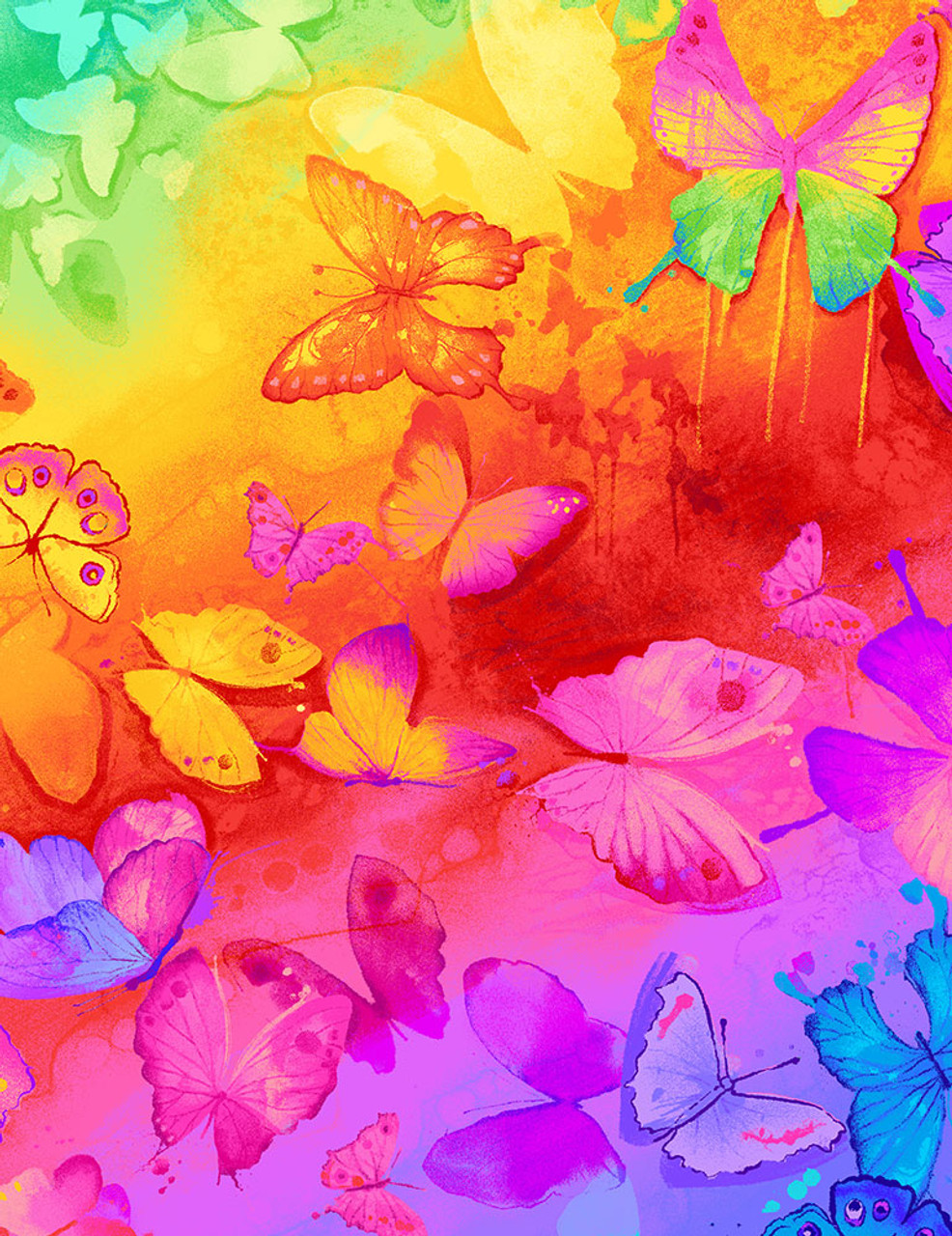 Cotton Print Yarmulkes Butterfly Rainbow Bright Yarmulkes Com