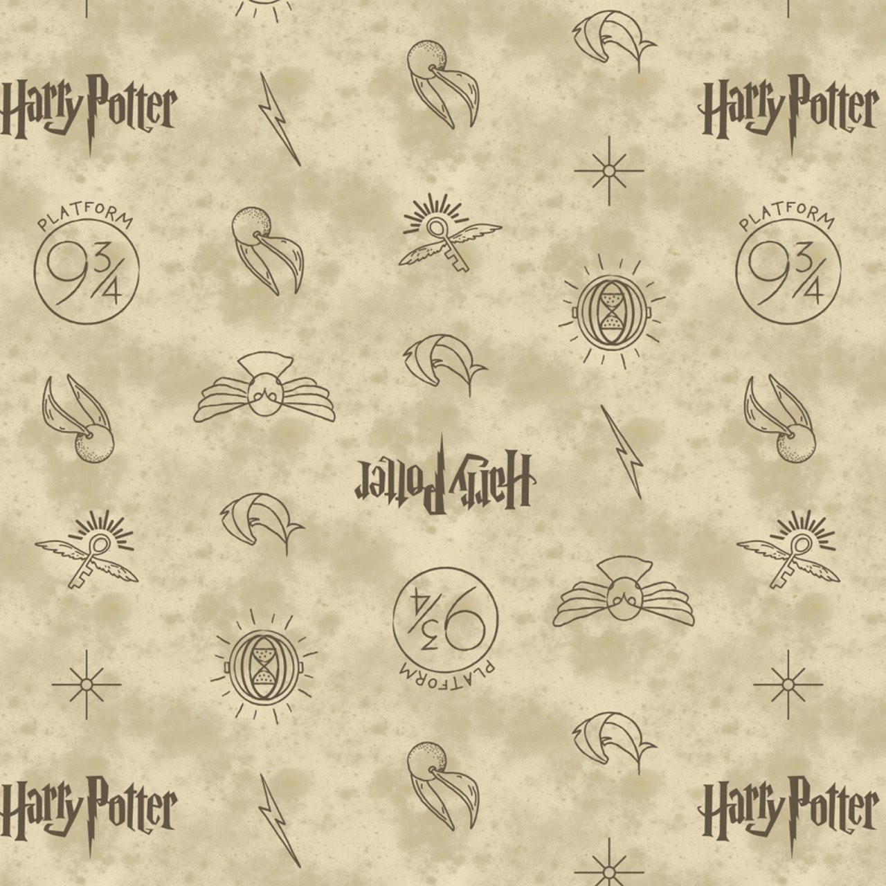 Harry Potter Yarmulkes Cotton Hp Symbols Dark Cream Yarmulkes Com