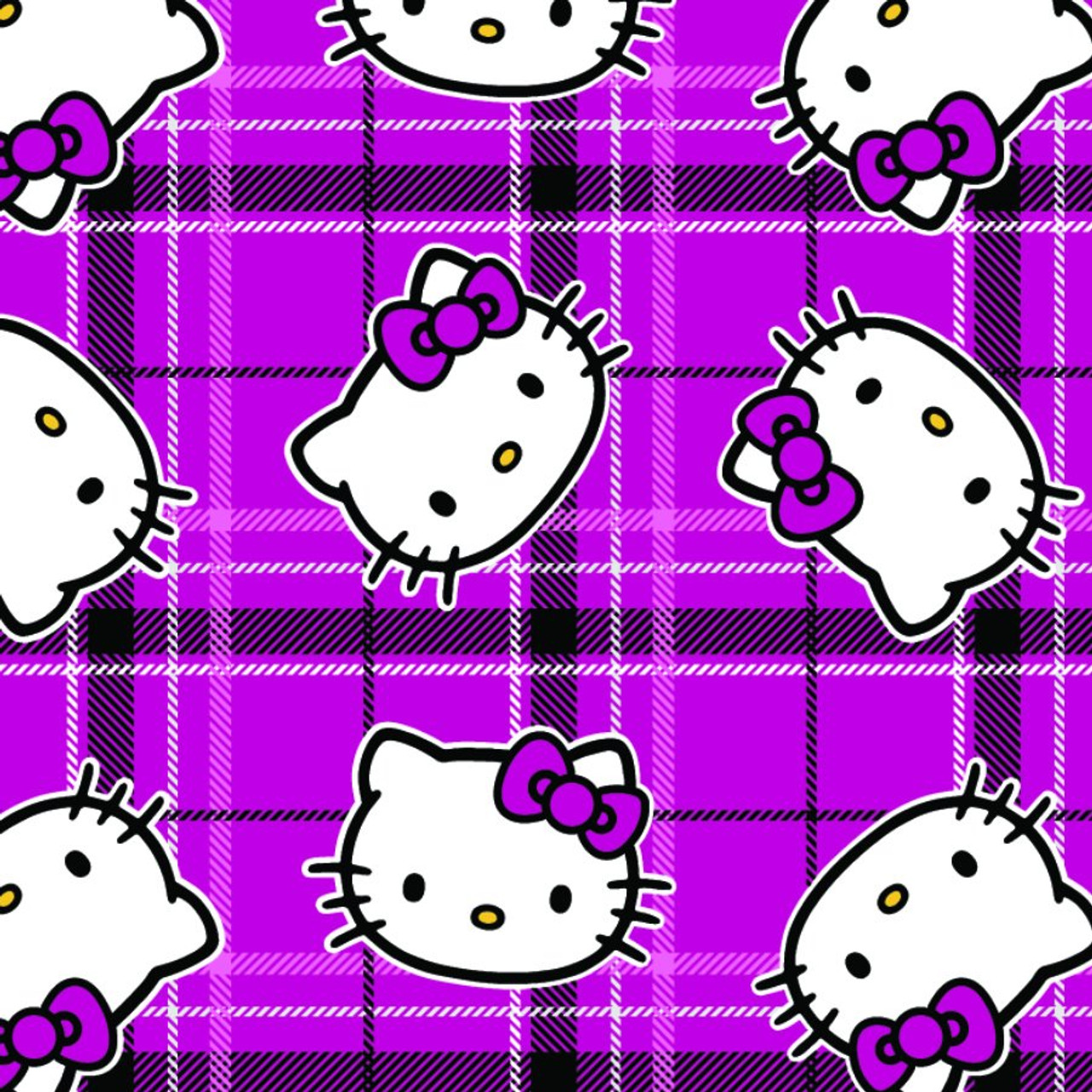 Hello Kitty Yarmulkes Toss - Minky - Plaid 