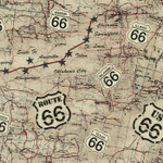 Cotton Print Yarmulkes Road - Beige