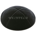 Genuine Suede Kippah - Solid Colors - Black