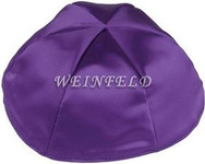 Satin Yarmulkes 6 Panels - Lined - Single Color - Purple. Best Quality Bridal Satin