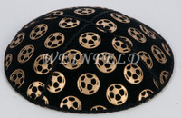 Gold Soccer Ball Yarmulke - Genuine Suede