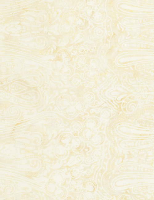 Cotton Print Yarmulkes Fleur De Lis Batik - VANILLA Cotton Print Yarmulkes Fleur De Lis Batik - VANILLA