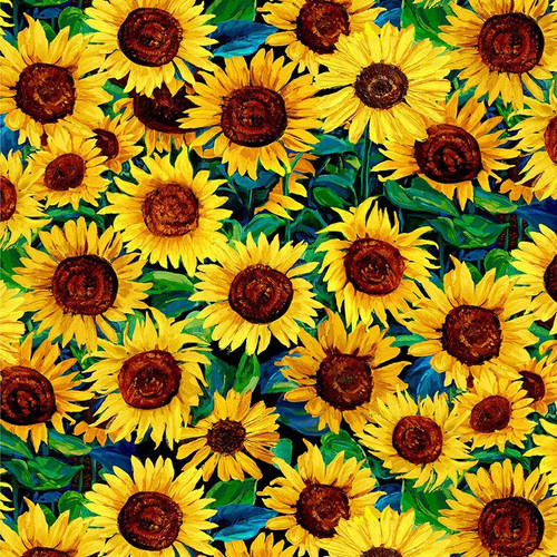 Cotton Print Yarmulkes PAINTED SUNFLOWER