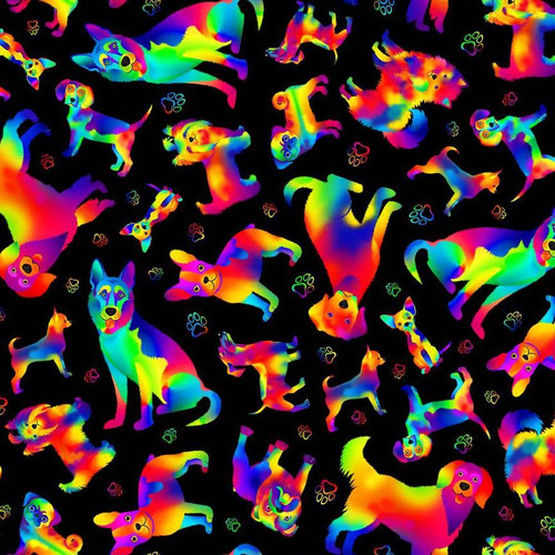 Cotton Print Yarmulkes PUPARAZZI TOSSED OMBRE DOGS