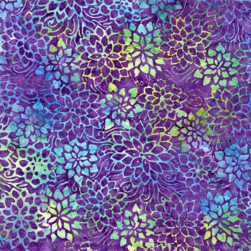 Cotton Print Yarmulkes  PACKED FLORAL - GRAPE