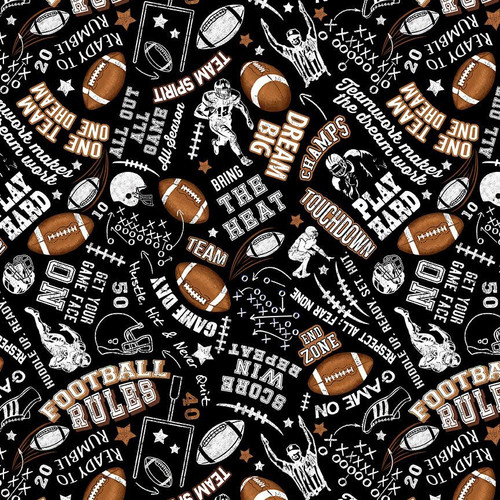 Cotton Print Yarmulkes FOOTBALL RULES