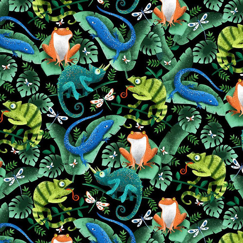 Cotton Print Yarmulkes GECKOS,FROGS & LIZARDS