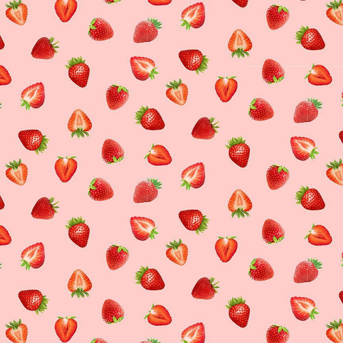 Cotton Print Yarmulkes TOSSED STRAWBERRIES