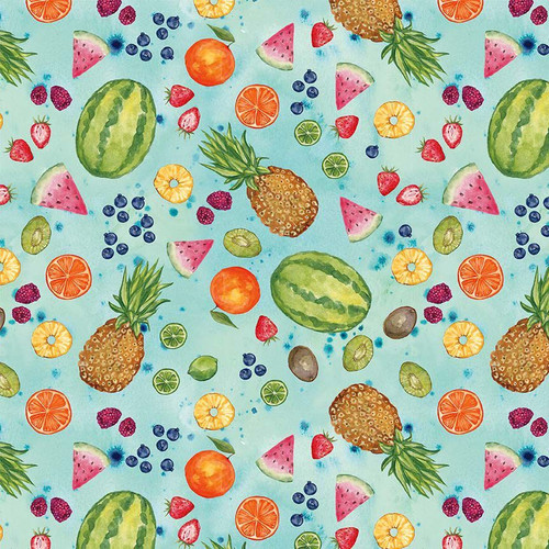 Cotton Print Yarmulkes TROPICAL FRUITS