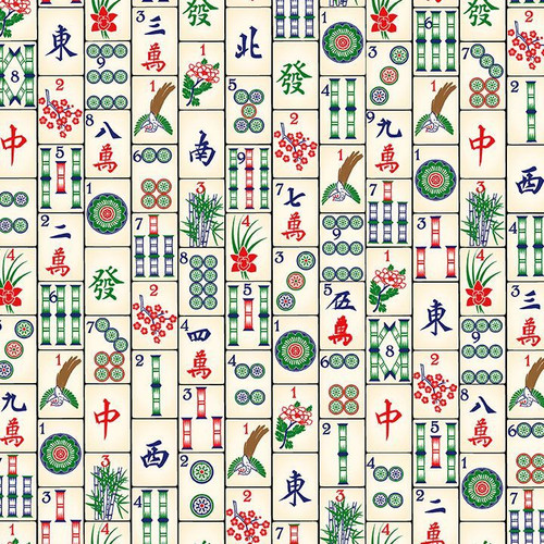 Cotton Print Yarmulkes MAHJONG TILES
