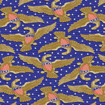 Cotton Print Yarmulkes Eagles and Stars