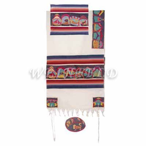 Embroidered Cotton Tallit - The Twelve Tribes