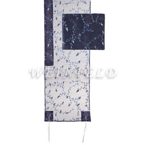 Tallit Organza - Full Embroidery - Blue Tallit Organza - Full Embroidery - Blue