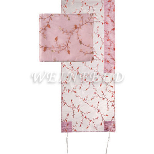 Tallit Organza - Full Embroidery - Pink Tallit Organza - Full Embroidery - Pink