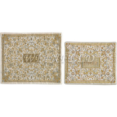 Full Embroidery Tallit and Tefillin Bag - Gold White Full Embroidery Tallit and Tefillin Bag - Gold White