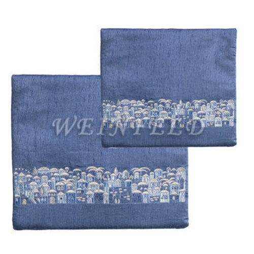 Embroidered Tallit and Tefillin Bag - Jerusalem Blue light Embroidered Tallit and Tefillin Bag - Jerusalem Blue light