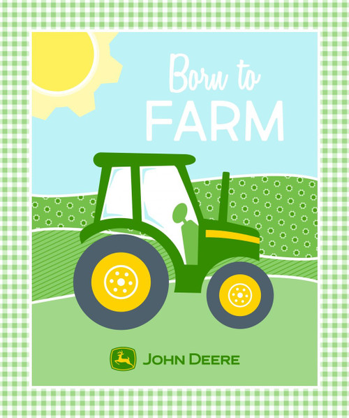 John Deere Yarmulkes Cotton - PANEL - Nursery, Born to Farm