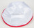 Satin Yarmulkes 6 Panels - Lined - White Satin With Red Rim. Best Quality Bridal Satin
