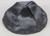 Satin Yarmulkes 6 Panels - Lined - Satin Charcoal Grey With Navy Rim. Best Quality Bridal Satin