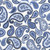 Cotton Print Yarmulkes - Swirls Blue White