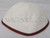Faux Linen Yarmulkes - White with Burgundy Rim