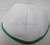 Faux Linen Yarmulkes - White with Kelly Green Rim