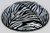 Genuine Suede Yarmulke - Metallic Embossed - Silver Metalic Zebra
