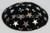 Genuine Suede Yarmulke - Metallic Embossed - Gold Metalic Big Stars