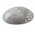 Genuine Suede Yarmulke - Metallic Embossed - Silver Alligator On Medium Grey