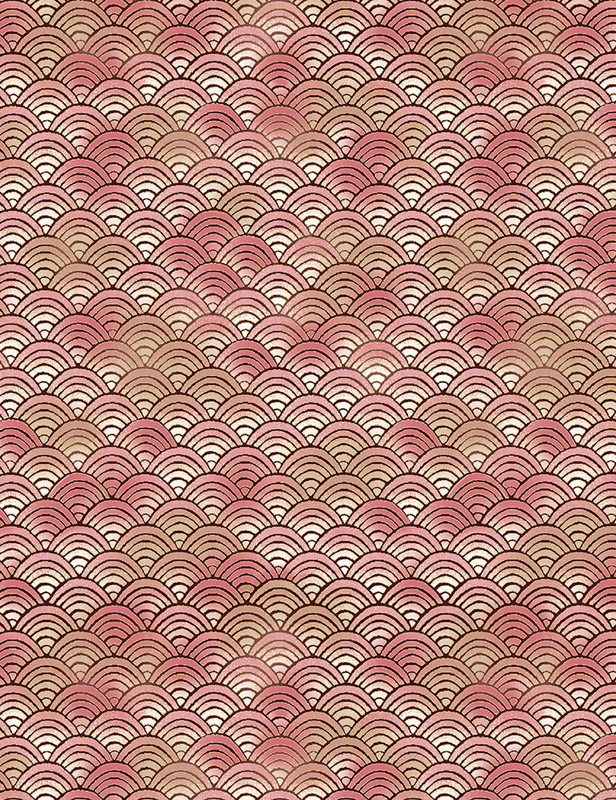 Cotton Print Yarmulkes Scallop Geo - PEONY Cotton Print Yarmulkes Scallop Geo - PEONY