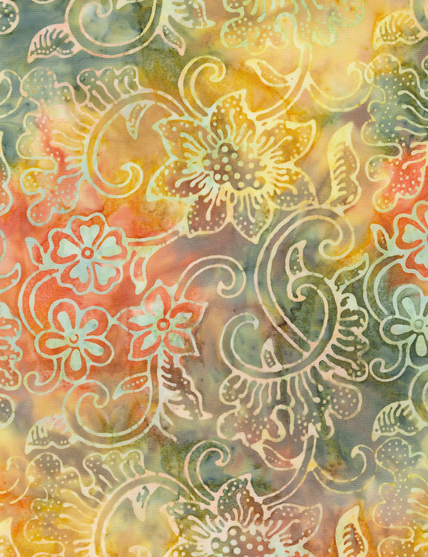 Cotton Print Yarmulkes Sunflower Batik - SUNRISE Cotton Print Yarmulkes Sunflower Batik - SUNRISE