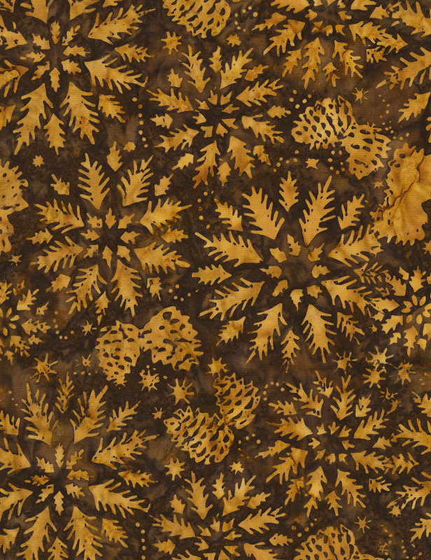 Cotton Print Yarmulkes Wintry Mix Batik - COFFEE Cotton Print Yarmulkes Wintry Mix Batik - COFFEE