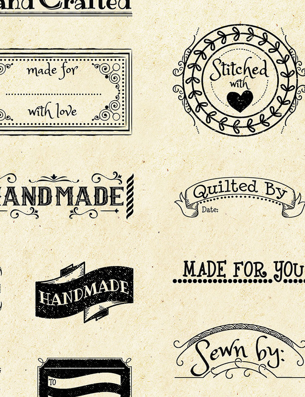 Cotton Print Yarmulkes Quilting Labels - NATURAL