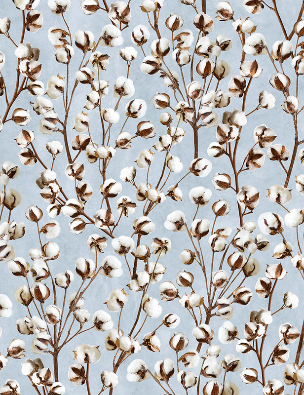 Cotton Print Yarmulkes Cotton Blossoms - BLUE Cotton Print Yarmulkes Cotton Blossoms - BLUE