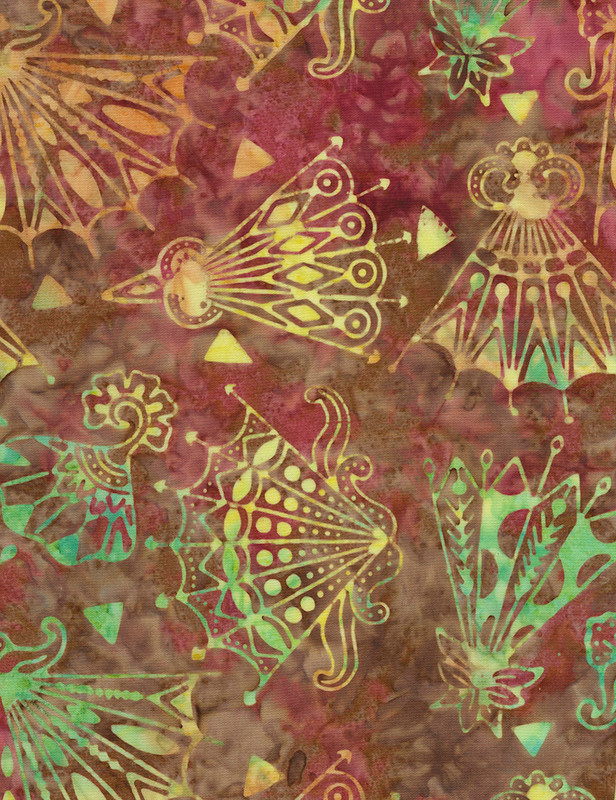 Cotton Print Yarmulkes Fan Batik - PISTACHIO