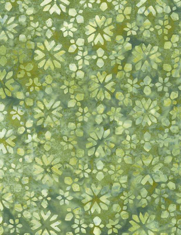 Cotton Print Yarmulkes Tropic Buds Batik - AVOCADO