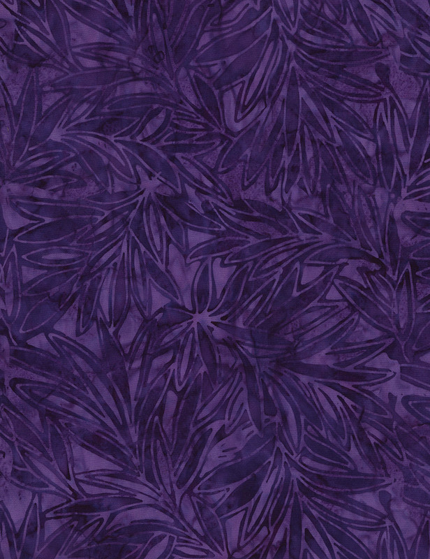 Cotton Print Yarmulkes Whispy Flowers Batik - GRAPE