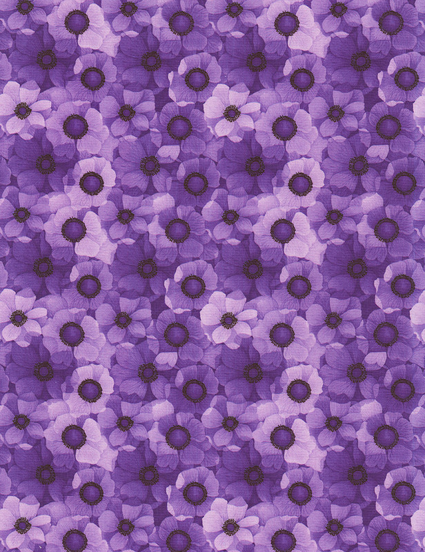 Cotton Print Yarmulkes Packed Flowers - PURPLE Cotton Print Yarmulkes Packed Flowers - PURPLE